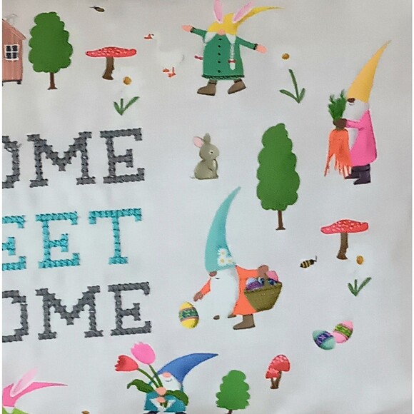 Isaac Mizrahi Gnome Sweet Gnome Feather Pillow Spring Easter Flowers Mushrooms - Picture 5 of 16